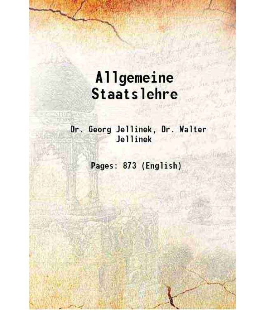     			Allgemeine Staatslehre 1914 Hardcover