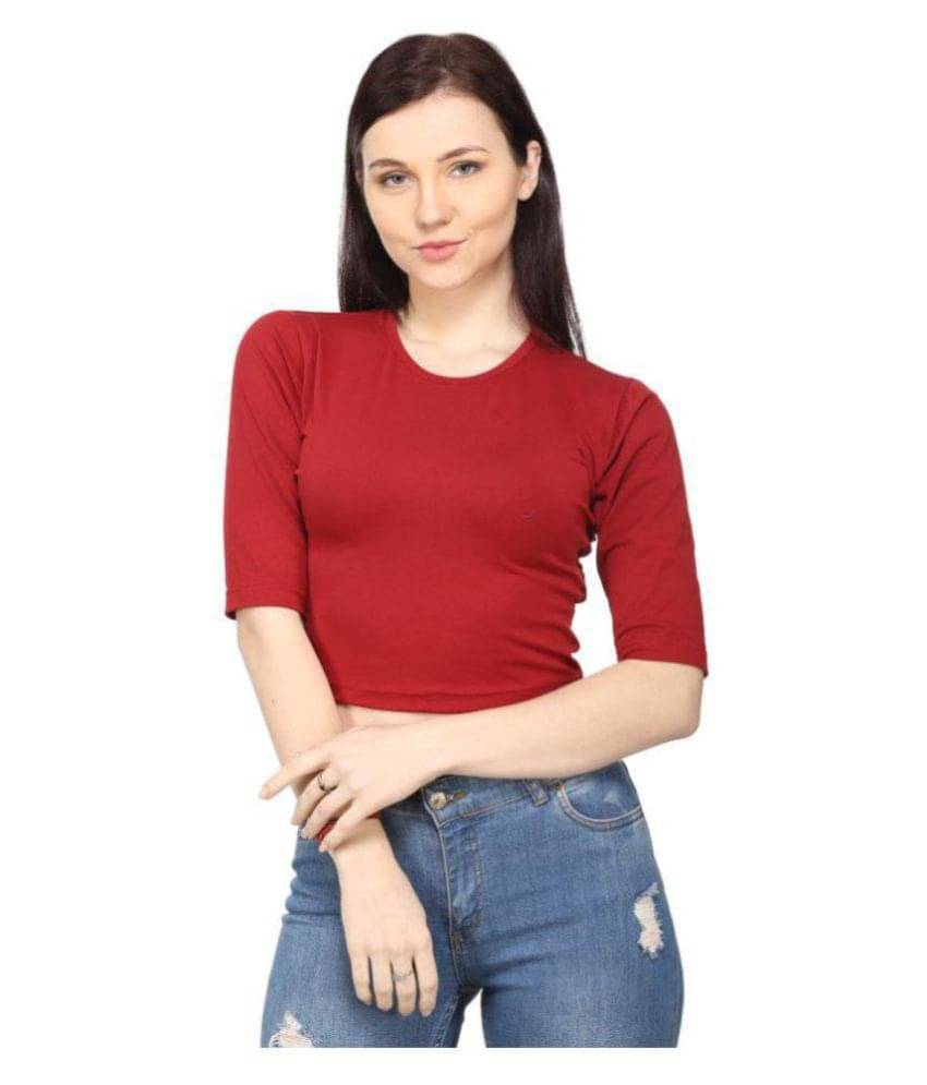 Ess Emm Clothing Women's Cotton Regular Top ( Red ) Ess Emm Clothing Women's Cotton Regular Top ( Red )
