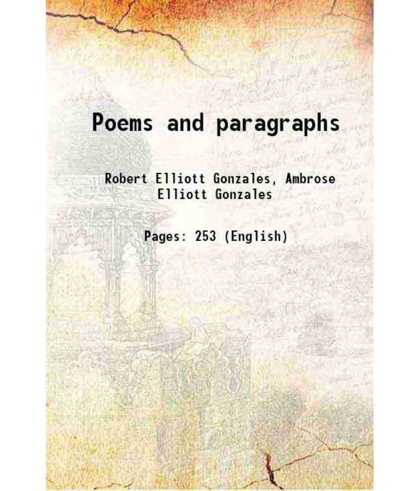 Poems And Paragraphs 1918 Hardcover Poems And Paragraphs 1918 Hardcover
