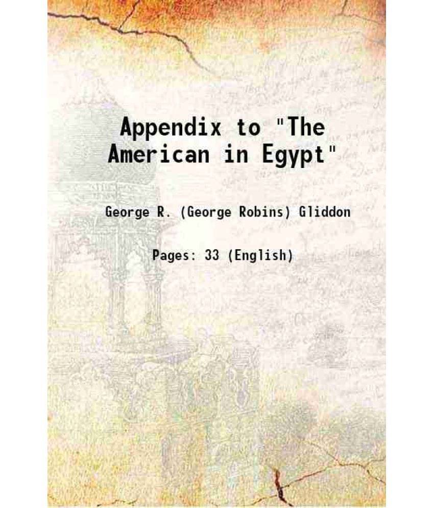 Appendix To The American In Egypt 1842 Appendix To The American In Egypt 1842