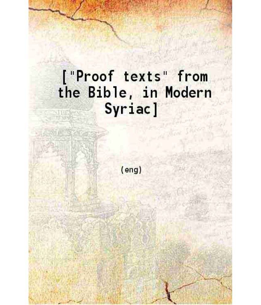     			Proof Texts From The Bible In Modern Syriac 1865 Hardcover