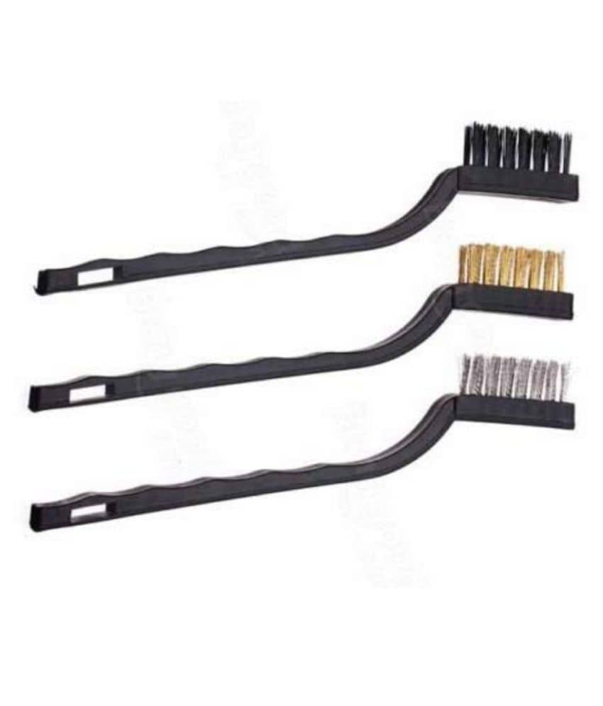 DIY Crafts Mini Wire Brush Set Steel Brass Nylon Cleaning Polishing 7 3Pcs F - Stationery | Buy online on ZillyBuy