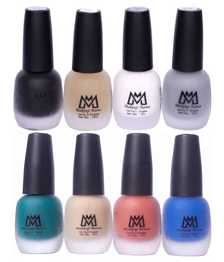 Makeup Mania Velvet Matte Nail Polish Combo Set of 8 Pcs, Nail Polish Set, Multicolor Nail Paint Combo (MM # 21-70)