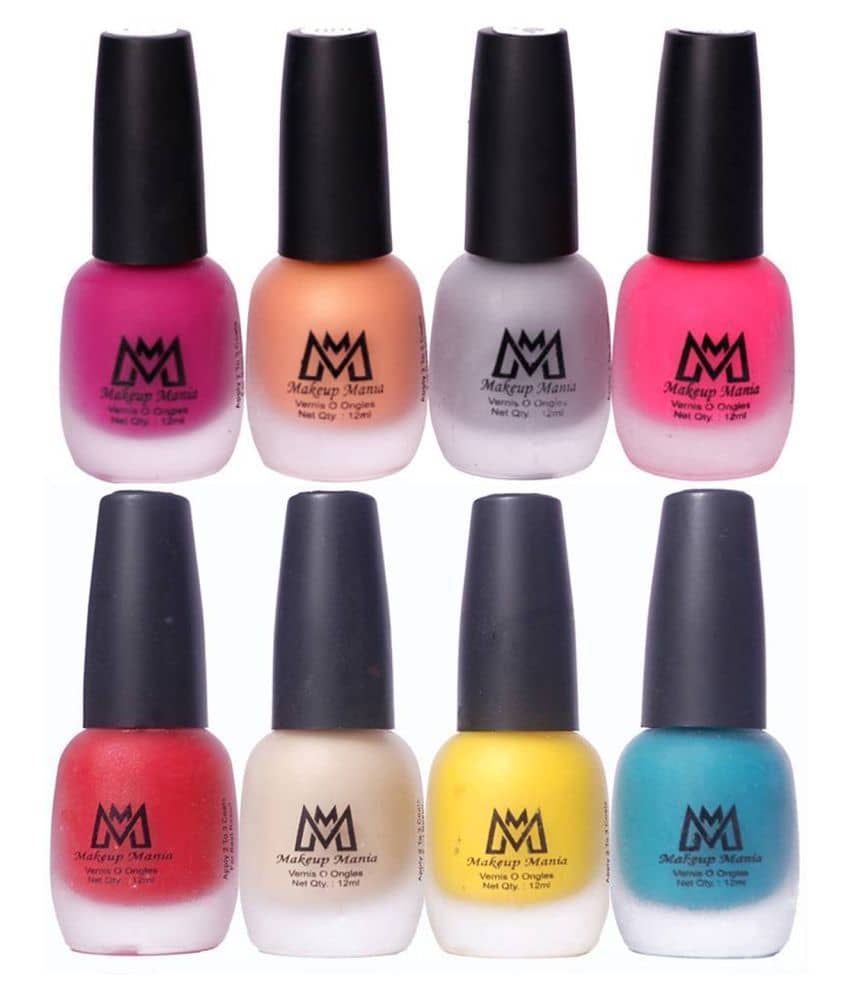Makeup Mania Velvet Matte Nail Polish Combo Set of 8 Pcs, Nail Polish Set, Multicolor Nail Paint Combo (MM # 19-68)