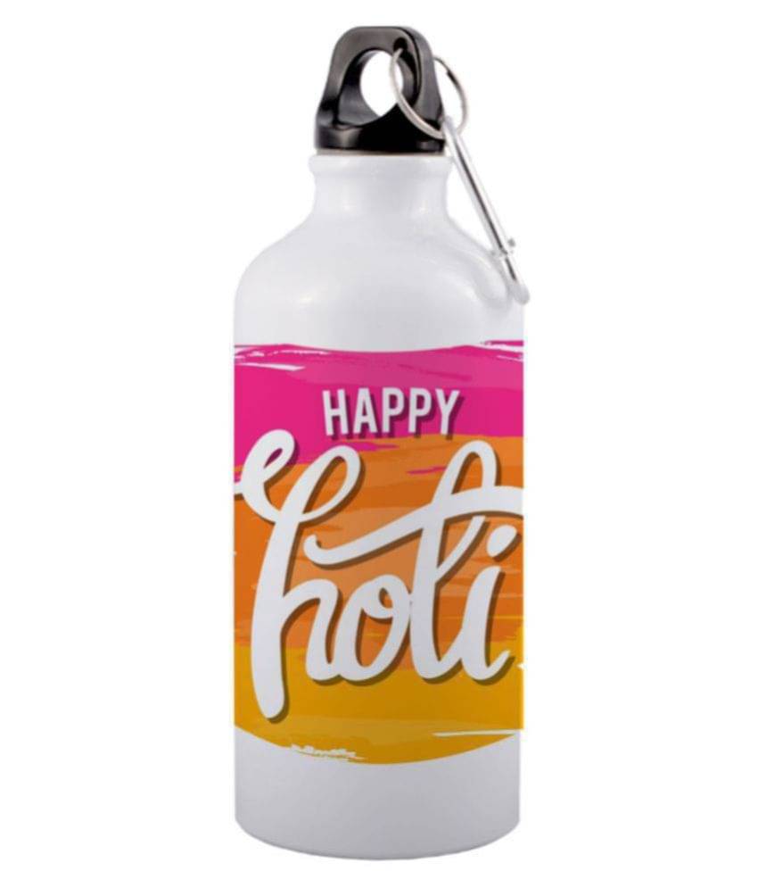     			COLOR YARD best design printed White 600 ml Aluminum Water Bottle Set of 1