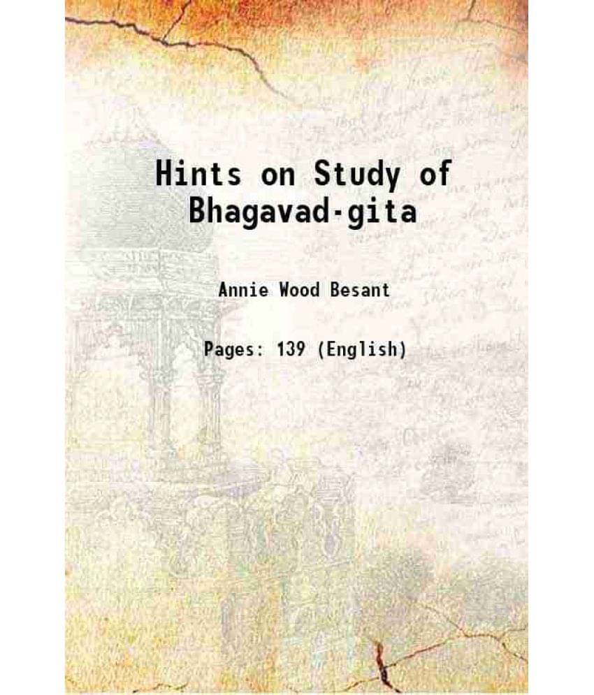 Hints On Study Of Bhagavad-Gita 1906 Hints On Study Of Bhagavad-Gita 1906