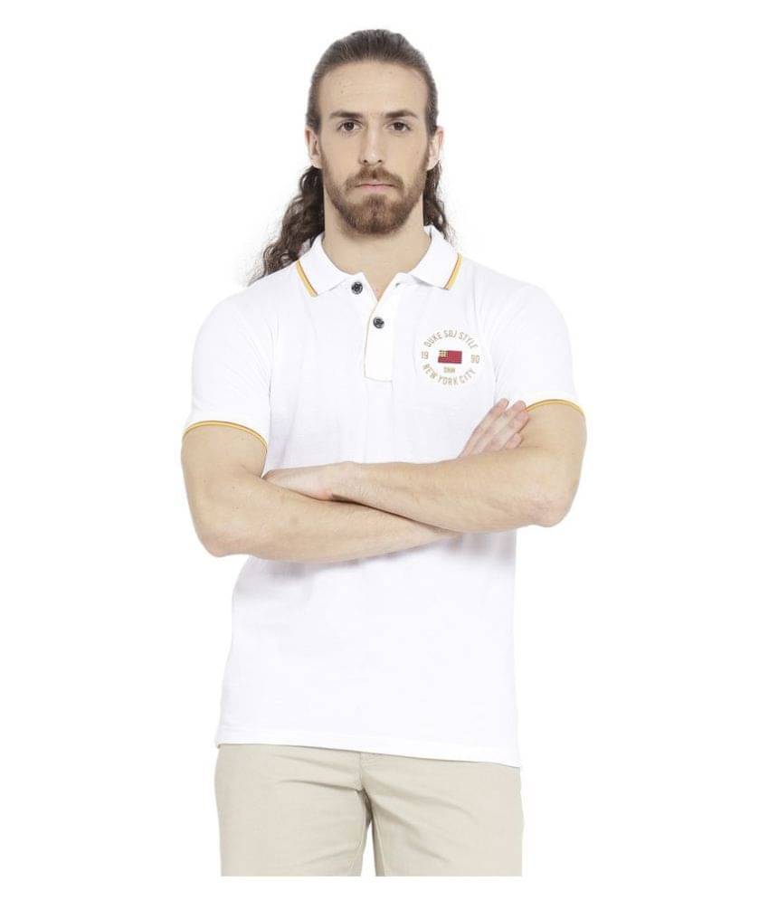     			Duke Pack of 1 Cotton Regular Fit Solid Half Sleeves Men's Polo T Shirt ( White )