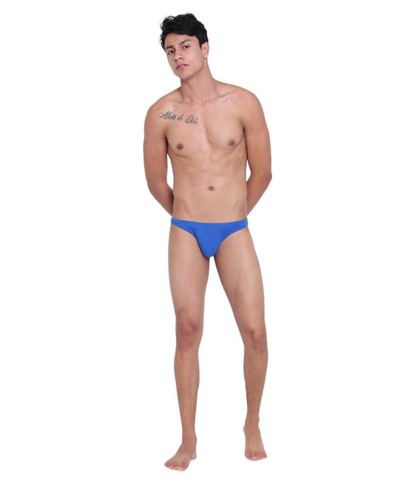 La Intimo Pack of 1 Cotton Thongs For Men's ( Blue )