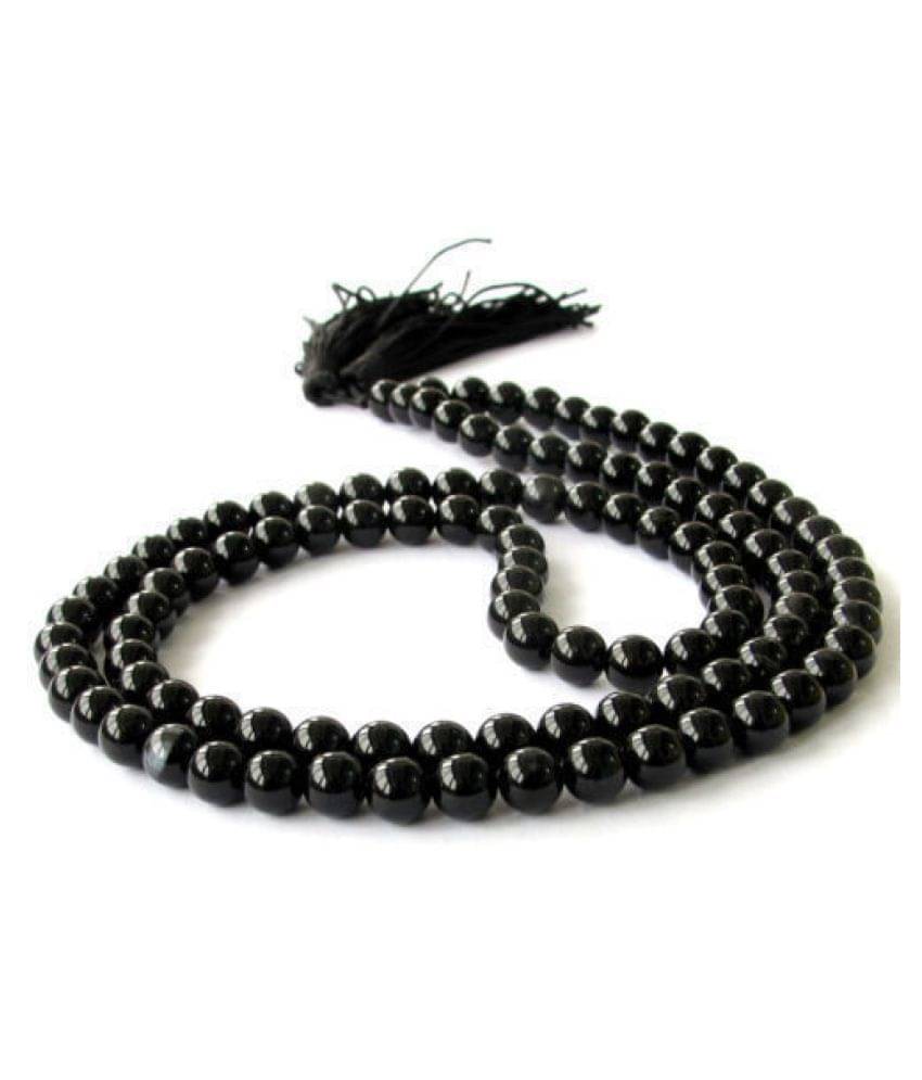     			Natural Black Agate or Kala Hakik Mala for Pooja Healing Japa