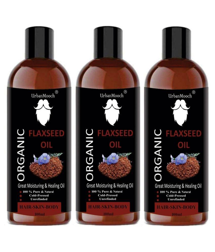     			UrbanMooch 100% Pure & Natural Flaxseed Oil, For For Hair Growth- 300 ml Pack of 3