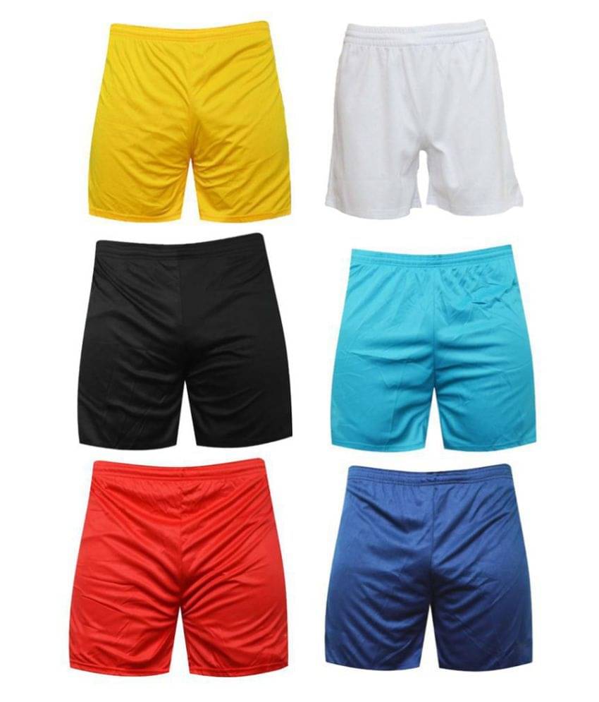 Stylopunk Multi Polyester Lycra Football Shorts Pack of 6 Stylopunk Multi Polyester Lycra Football Shorts Pack of 6