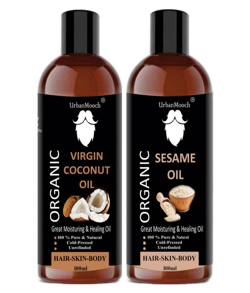     			UrbanMooch 100% Pure & Natural Virgin Coconut Oil & Sesame Oil- 200 ml Pack of 2