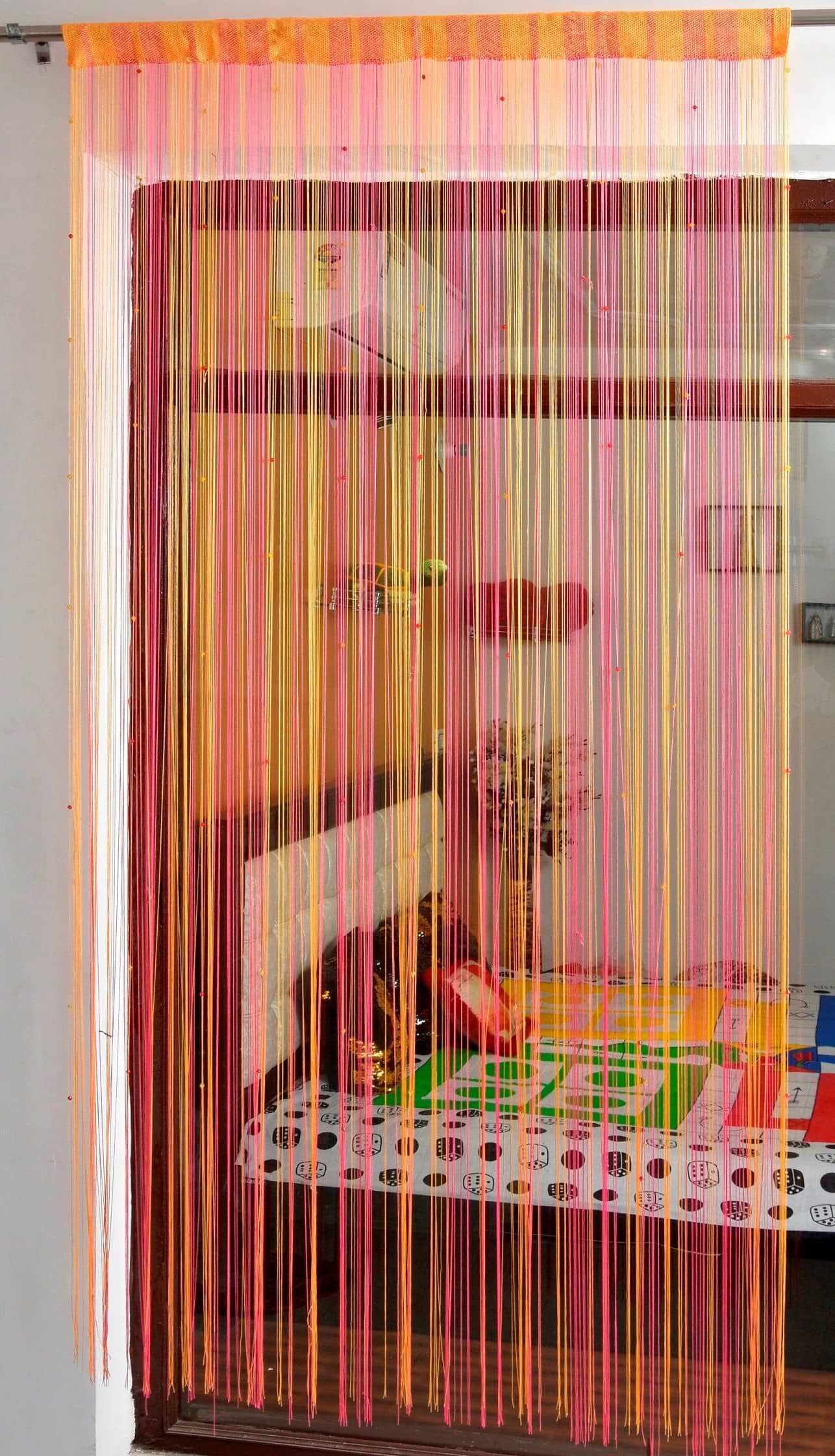 Ace International Others Semi-Transparent Rod Pocket Long Door Curtain 9ft (Pack of 1) - Pink