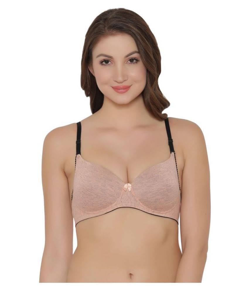     			Clovia Cotton Women's Seamless Bra ( Peach )