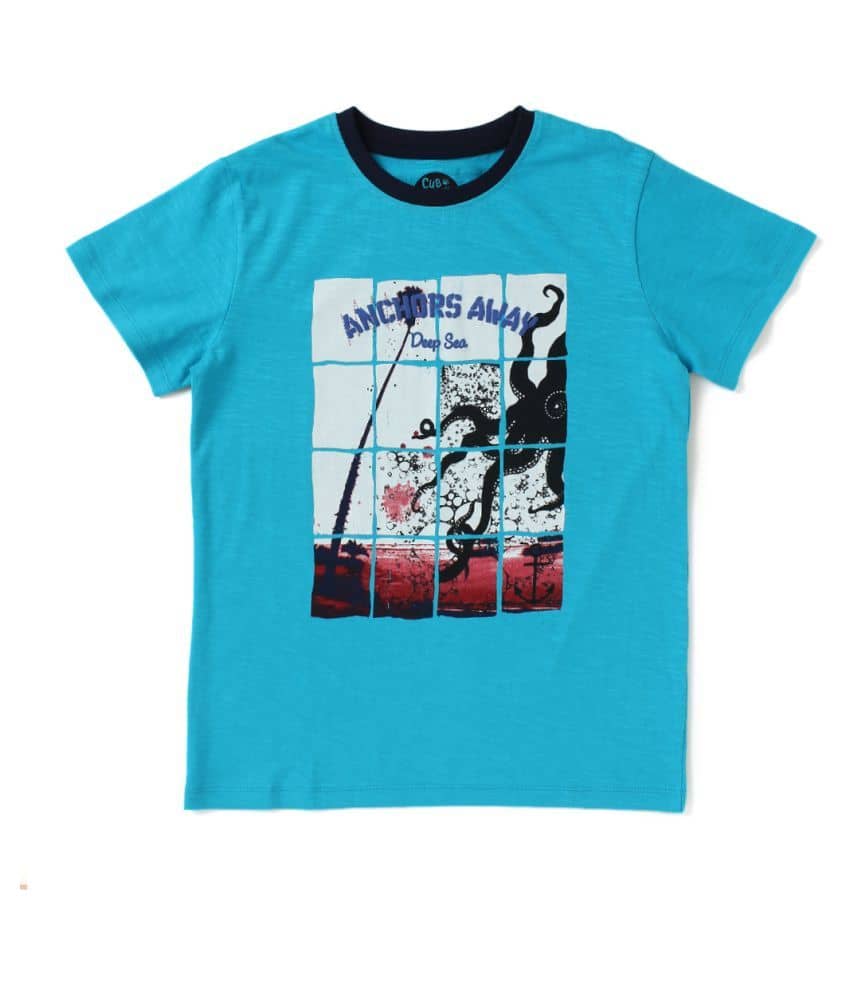 Cub Mcpaws Pack of 1 Boys Cotton T-Shirt ( Blue )