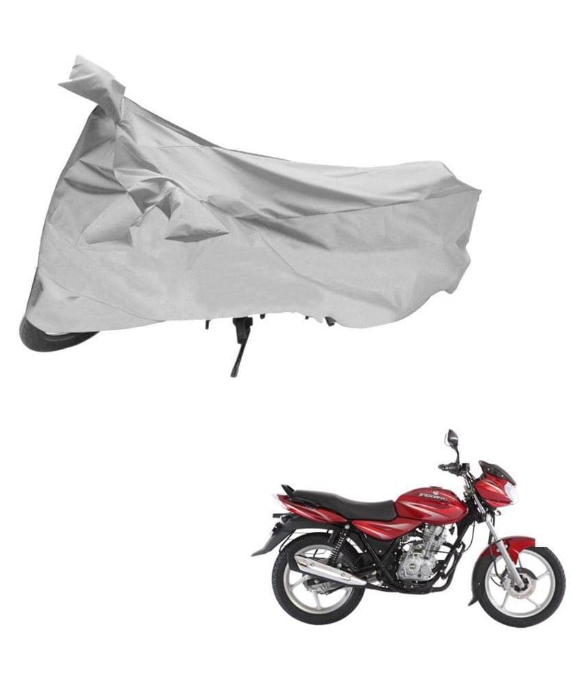     			AutoRetail Dust Proof Two Wheeler Polyster Cover for Bajaj DisPolyster Cover 125 DTS-i (Mirror Pocket, Silver Color)