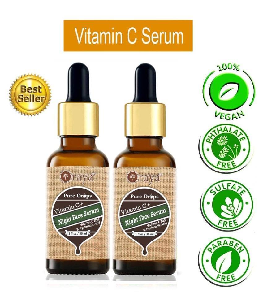    			ORAYA Anti Ageing Advanced Face Serum For Skin Brightening & Glowing Skin Face Serum SPF 30 60 g Pack of 2