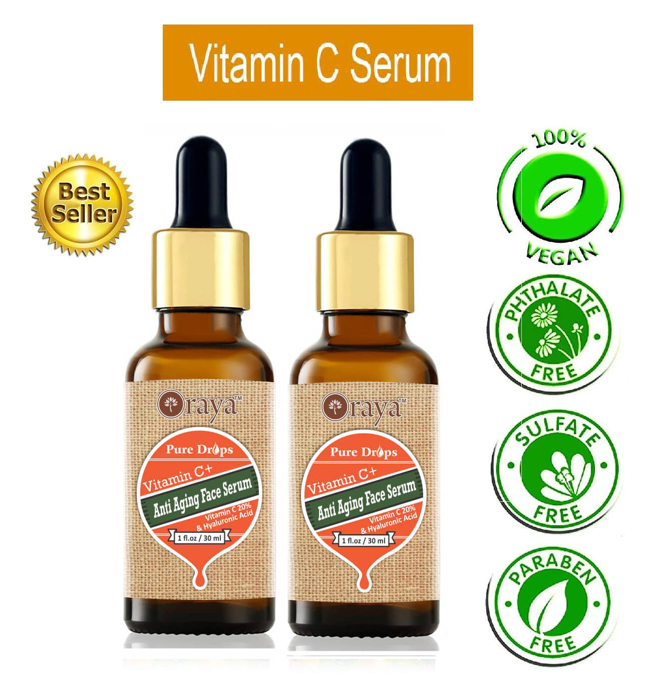 ORAYA Anti Aging Face Serum For Skin Brightening For Men & Women Face Serum 60 g Pack of 2
