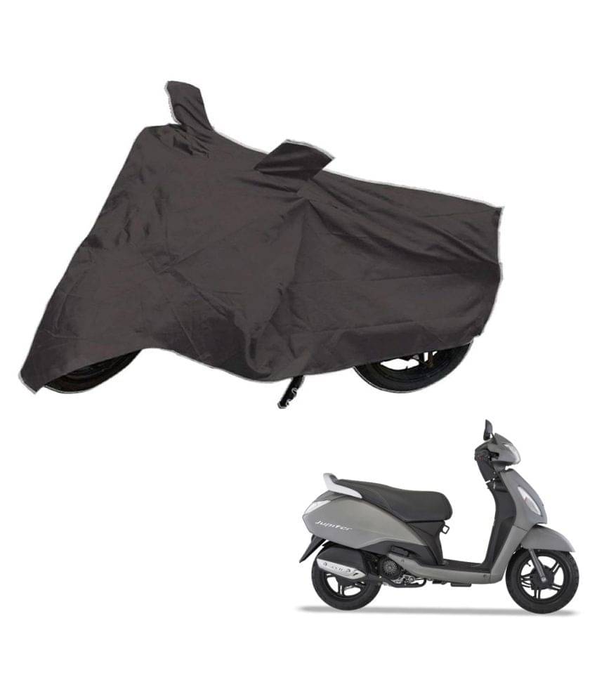     			AutoRetail Dust Proof Two Wheeler Polyster Cover for TVS  Jupiter (Mirror Pocket, Grey Color)