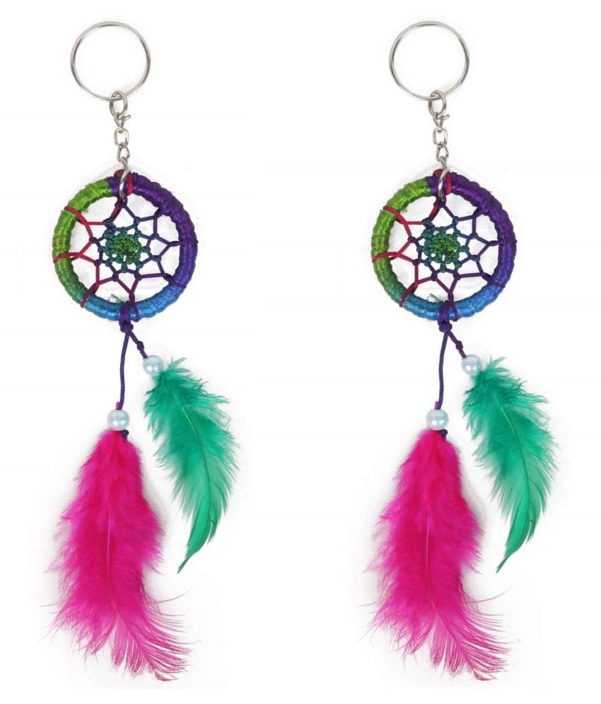 Meher Collection Keychain Combos Feather Multicolour Dream Catcher - Pack of 2 ( 20 X 5 cms ) Meher Collection Keychain Combos Feather Multicolour Dream Catcher - Pack of 2 ( 20 X 5 cms )