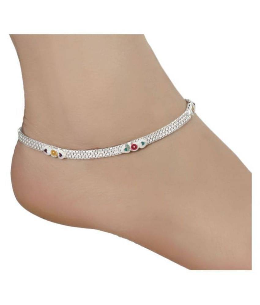     			AanyaCentric - Silver Anklets ( Pack of 1 )