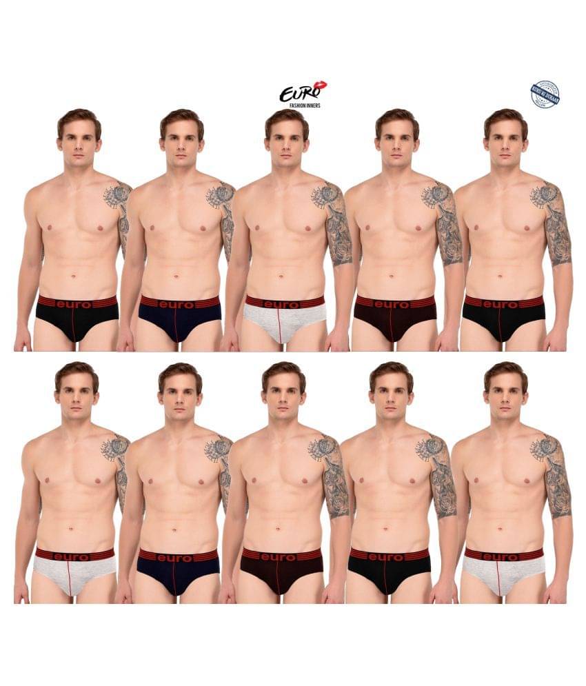     			EURO FASHION Multi Brief Pack of 10