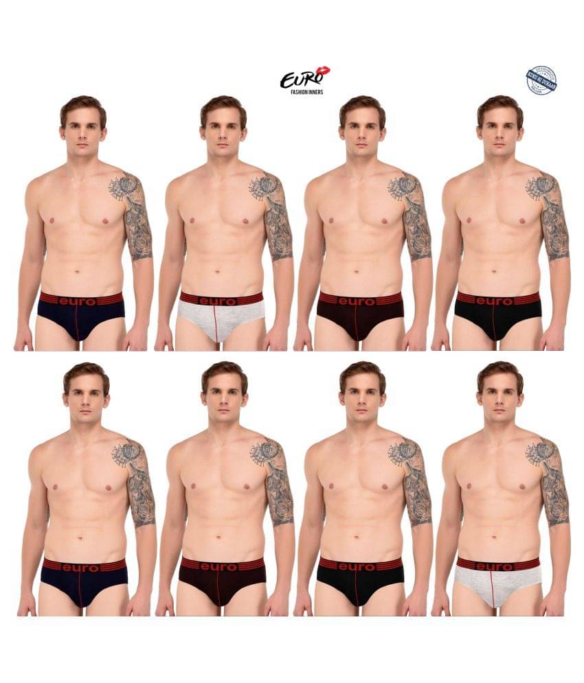     			EURO FASHION Multi Brief Pack of 8