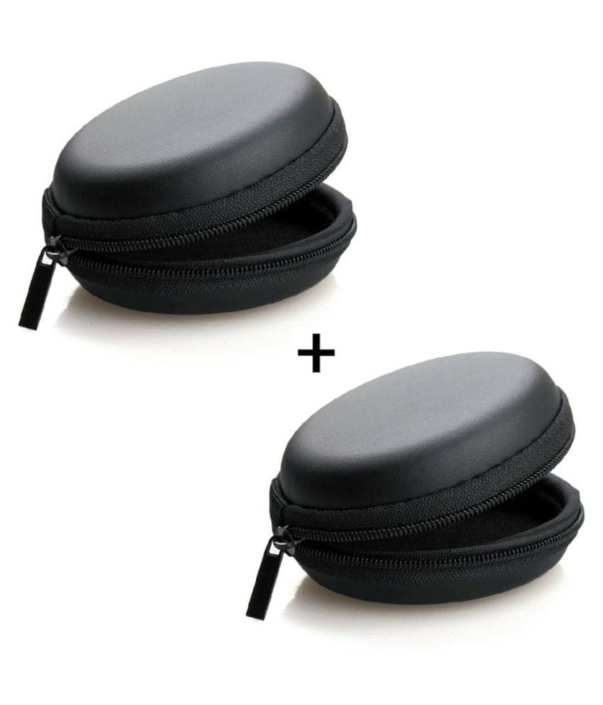     			Rhobos Multi-Purpose Round Shape Carrying Pouch for Earphone, USB Cables, Earbuds, etc with Zip