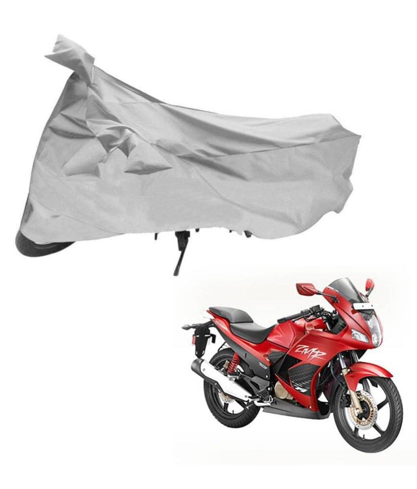     			AutoRetail Dust Proof Two Wheeler Polyster Cover for Hero Karizma ZMR (Mirror Pocket, Silver Color)