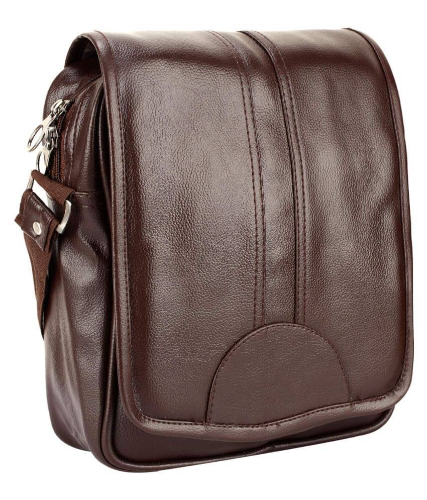     			Wonder Star Side Bag Brown Brown P.U. Office Messenger Bag