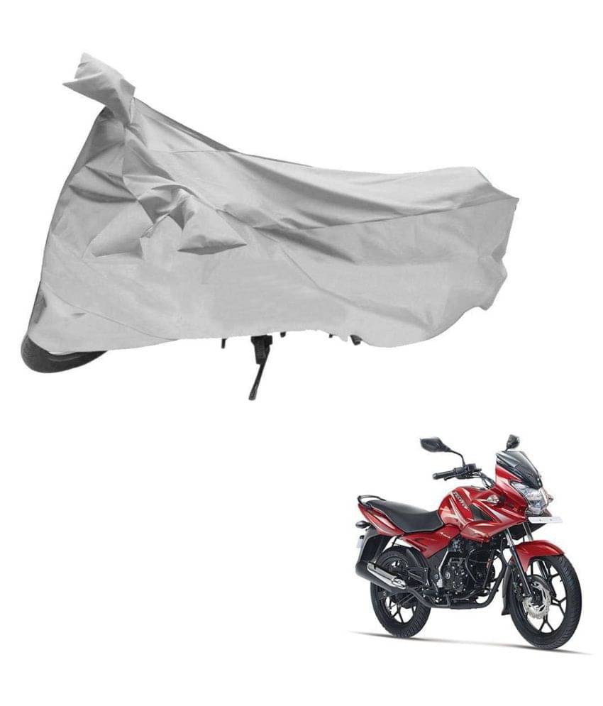     			AutoRetail Dust Proof Two Wheeler Polyster Cover for Bajaj Discover 150F (Mirror Pocket, Silver Color)