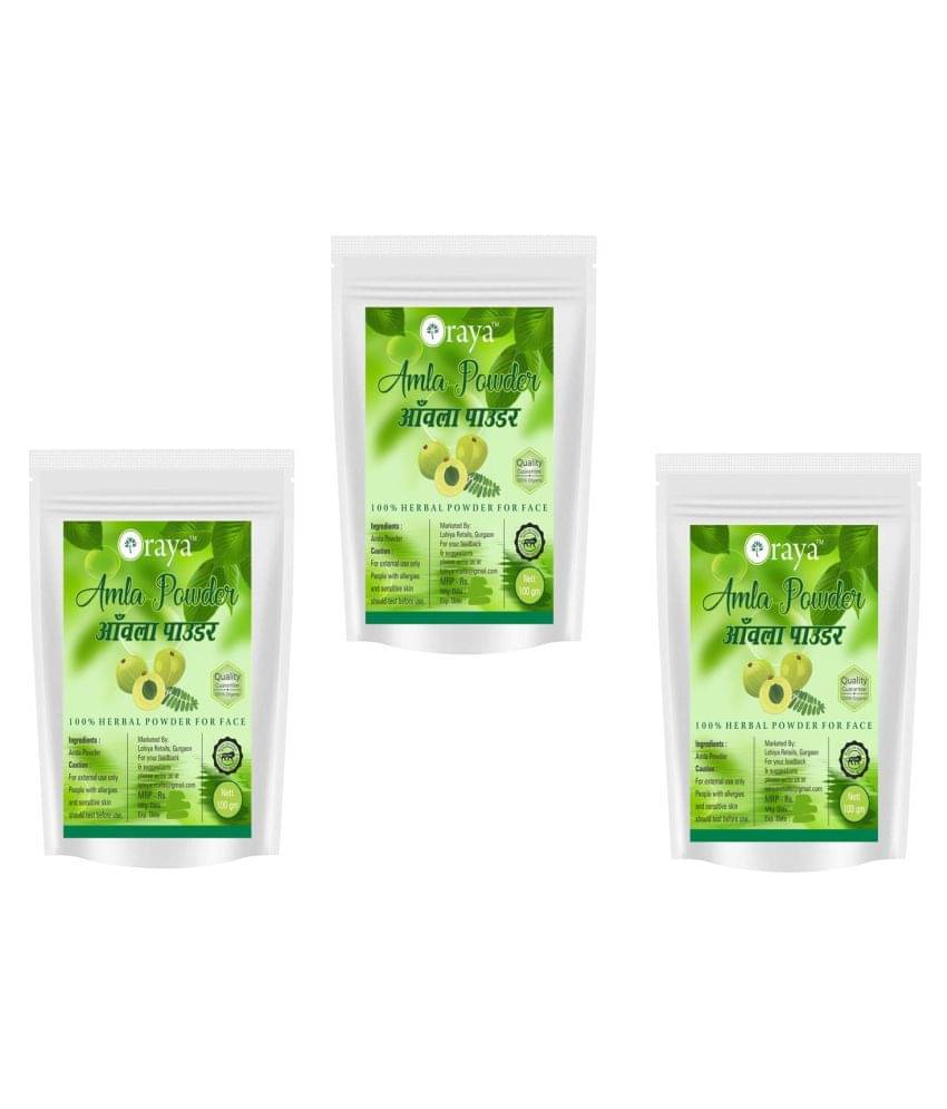ORAYA 100% Natural Amla Powder(300 gms) Face Pack 300 gm Pack of 3     			ORAYA 100% Natural Amla Powder(300 gms) Face Pack 300 gm Pack of 3