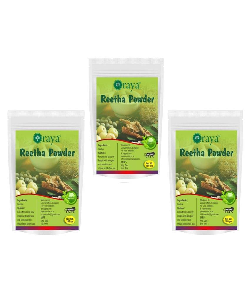 ORAYA 100% Natural Reetha Powder(300 gms) Face Pack 300 gm Pack of 3 ORAYA 100% Natural Reetha Powder(300 gms) Face Pack 300 gm Pack of 3