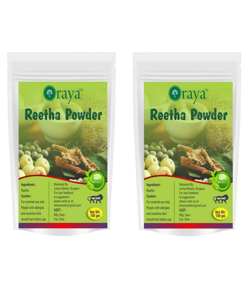 ORAYA 100% Natural Reetha Powder(200 gms) Face Pack 200 gm Pack of 2 ORAYA 100% Natural Reetha Powder(200 gms) Face Pack 200 gm Pack of 2