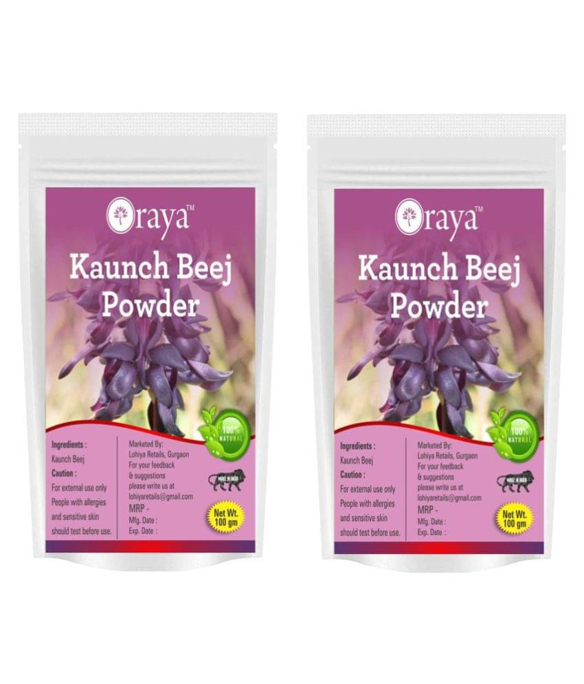 ORAYA 100 % Pure & Natural Kaunch Beej Powder(200gms) Face Pack 200 gm Pack of 2 ORAYA 100 % Pure & Natural Kaunch Beej Powder(200gms) Face Pack 200 gm Pack of 2
