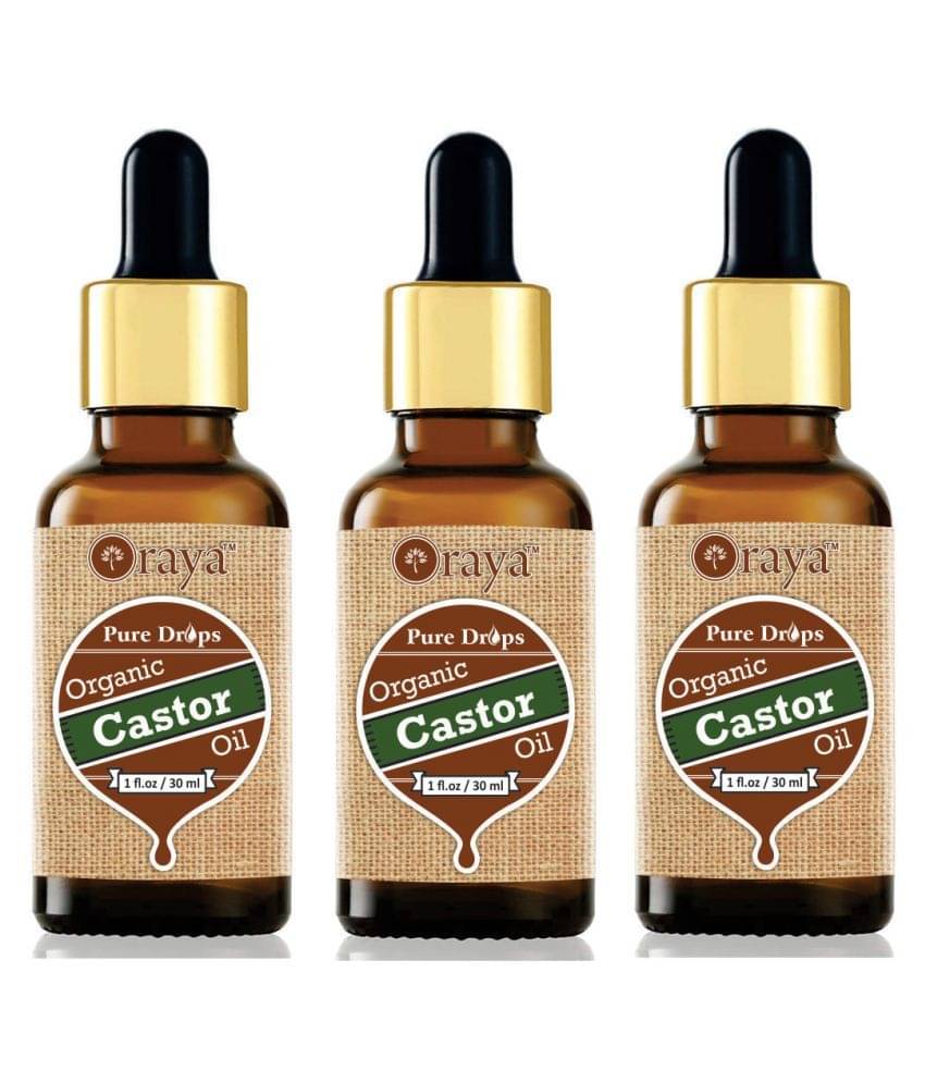 ORAYA 100% Pure & Natural Cold Pressed Castor oil 90 ml Pack of 3 ORAYA 100% Pure & Natural Cold Pressed Castor oil 90 ml Pack of 3