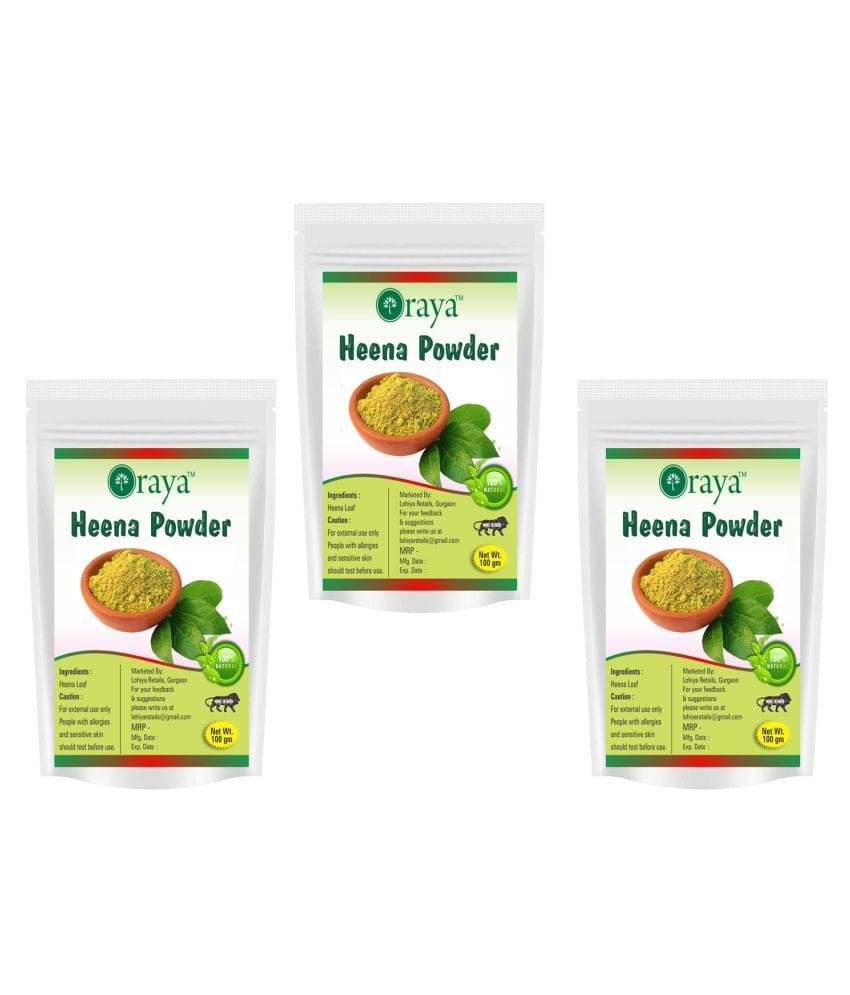 ORAYA 100% Pure & Natural Heena Hair Powder Hair Color Corrector 300 gm Pack of 3     			ORAYA 100% Pure & Natural Heena Hair Powder Hair Color Corrector 300 gm Pack of 3