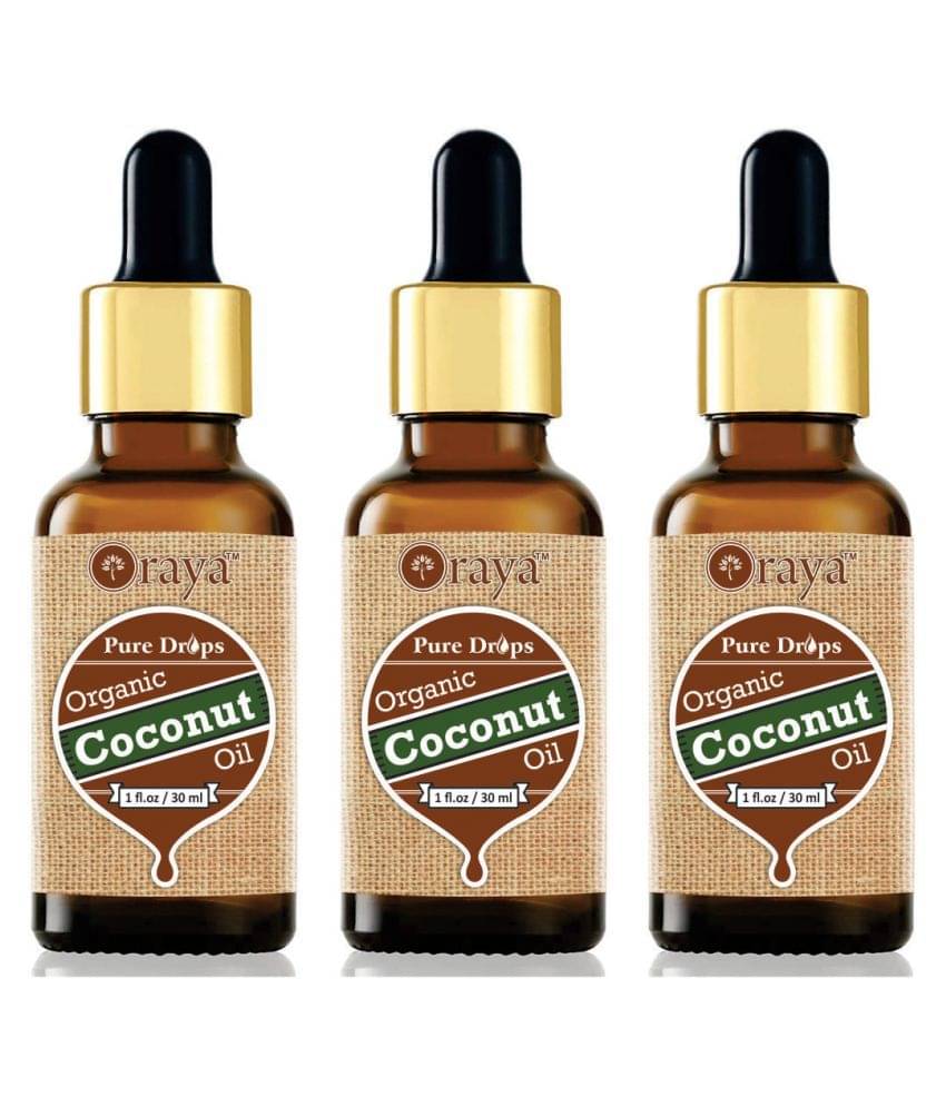 ORAYA 100% Pure & Organic Virgin Coconut oil For Hair Growth- 90 ml Pack of 3     			ORAYA 100% Pure & Organic Virgin Coconut oil For Hair Growth- 90 ml Pack of 3