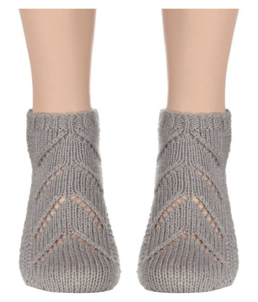 KC Store - Light Grey Woollen  Women's Ankle Length Socks ( Pack of 1 ) - Socks | Buy online on ZillyBuy