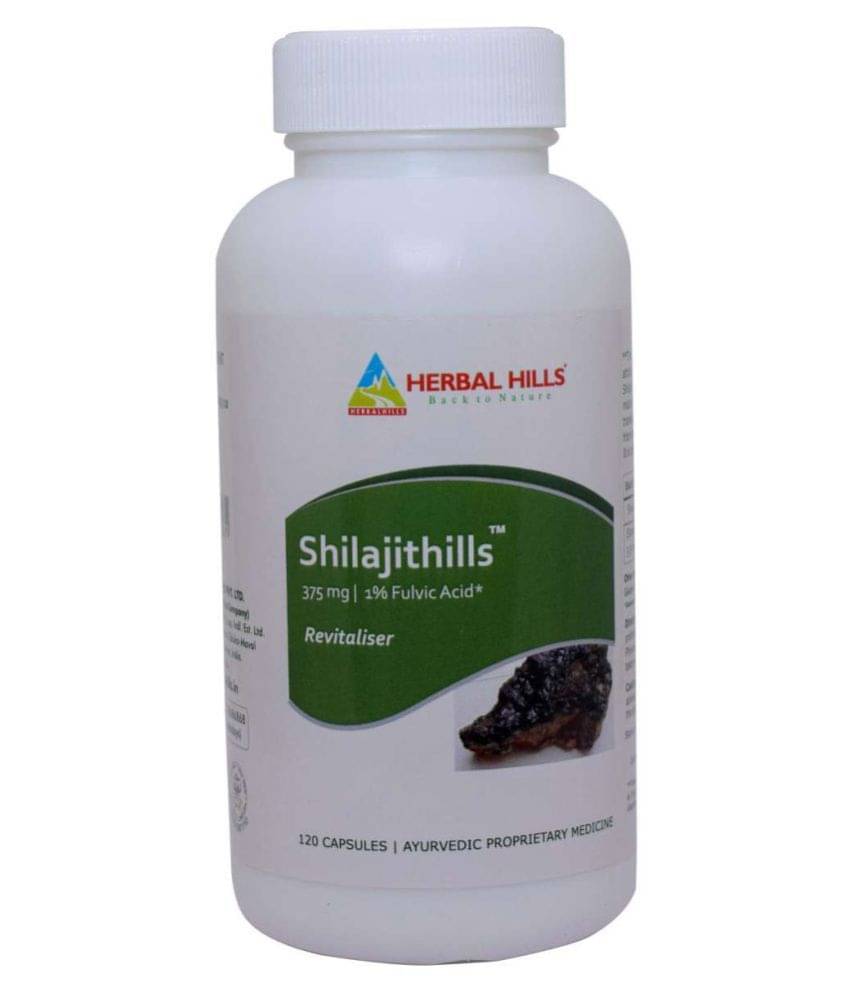 Herbal Hills Pure and Natural Shilajit/Shilajeet Resin - Cap 120 Herbal Hills Pure and Natural Shilajit/Shilajeet Resin - Cap 120