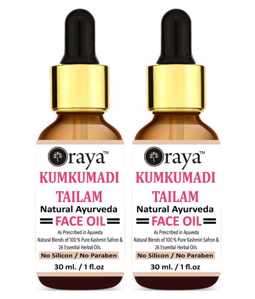     			ORAYA Ayurvedic Kumkumadi Talim Face Oil For Skin Brightening & Glowing Face Serum 60 ml Pack of 2