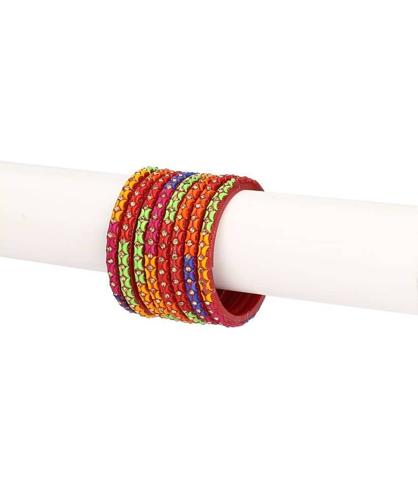AFAST Designer Colorful Collection Purple 12 Fashion Bangle Set Ornamented With Exclusive Beads-GD1 - Bangles & Bracelets | Buy online on ZillyBuy