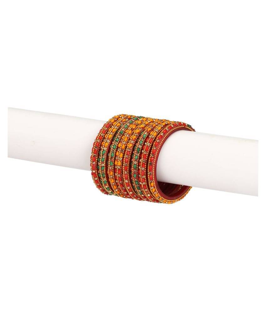     			AFAST Designer Colorful Collection Purple 12 Fashion Bangle Set Ornamented With Exclusive Beads-GD1