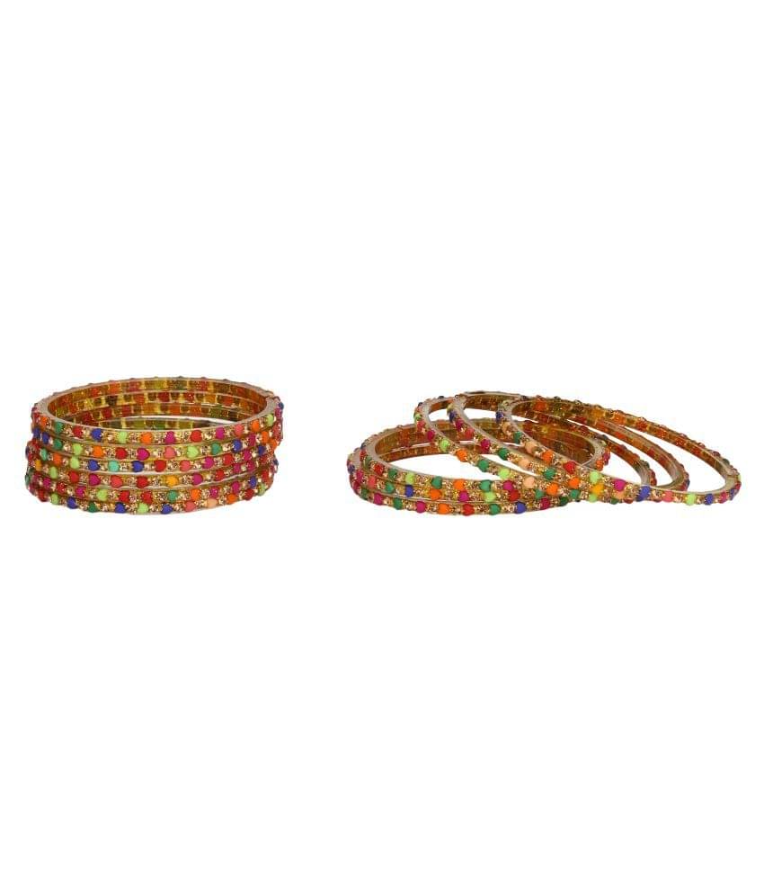     			AFAST Designer Colorful Collection Purple 12 Fashion Bangle Set Ornamented With Exclusive Beads-GD1