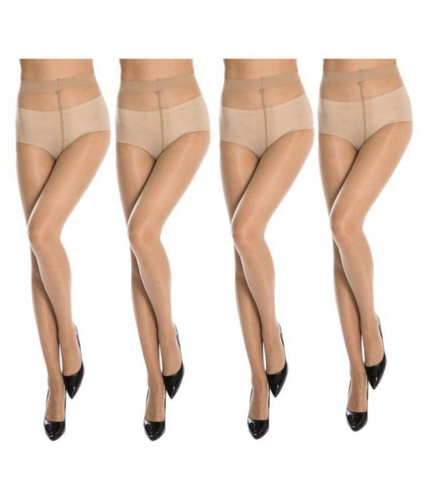     			Neska Moda Women's 4 Pair Skin Panty Hose Long Comfort Stockings Tights-STK4-4Set