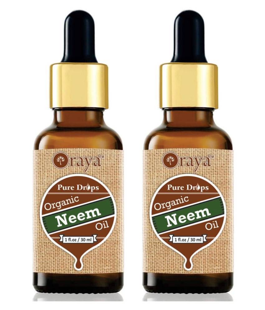 ORAYA 100% Pure & Organic Neem oil For Hair Growth- 60 ml Pack of 2 ORAYA 100% Pure & Organic Neem oil For Hair Growth- 60 ml Pack of 2