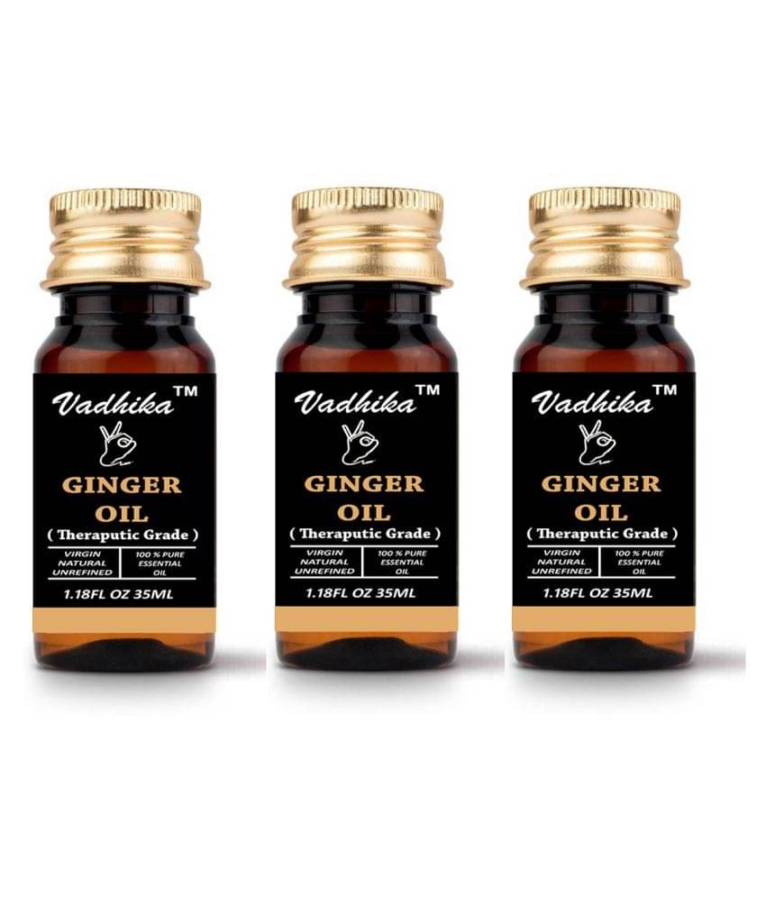 Vadhika 100 % Pure Ginger Essential Oil 105 ml Pack of 3 Vadhika 100 % Pure Ginger Essential Oil 105 ml Pack of 3