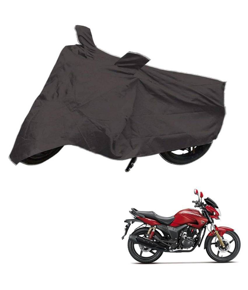     			AutoRetail Dust Proof Two Wheeler Polyster Cover for Hero Hunk (Mirror Pocket, Grey Color)
