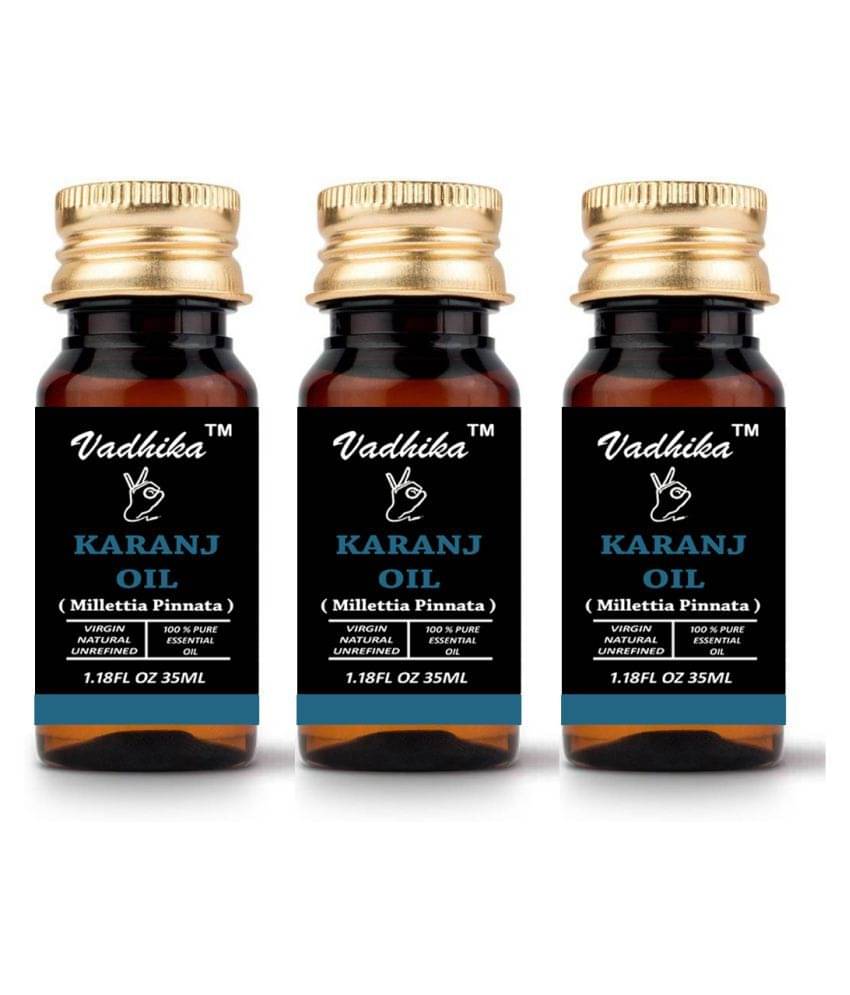 Vadhika Organics 100% Pure & Natural Karanj Seed oil 105 ml Pack of 3 Vadhika Organics 100% Pure & Natural Karanj Seed oil 105 ml Pack of 3