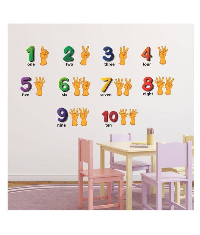     			Wallzone Numbers Alphabet Sticker ( 70 x 120 cms )